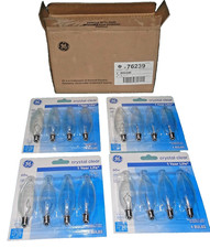 lot of 16 Bulb 60w GE Crystal Clear Flame Tip CA-Type Light Candelabra Base