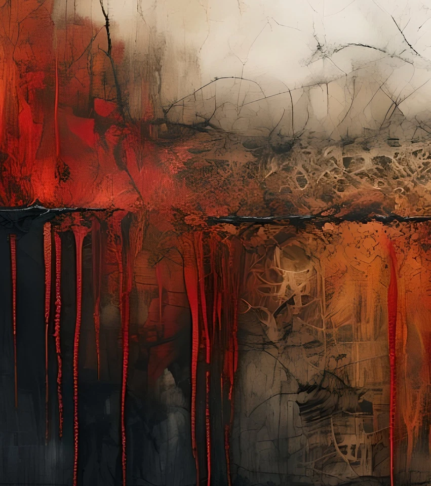 Pintura en lienzo abstracto grande, arte de pared en lienzo texturizado, enmarcado, firmado Foto 3 de 4