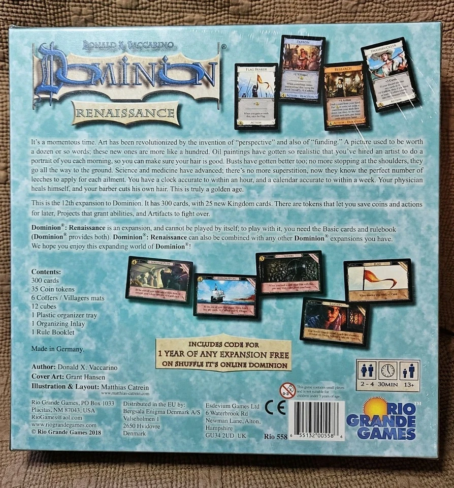 Rio Grande Games Dominion: Renaissance Juego de Mesa Nuevo Precintado Foto 2 de 2
