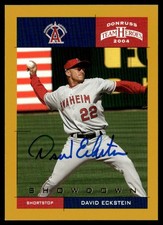 2004 Donruss Team Heroes Showdown Gold David Eckstein Auto 07/10 Anaheim Angels