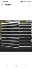Horizontal Window Shade Blind Zebra Dual Roller Blinds Curtains,Easy to Install