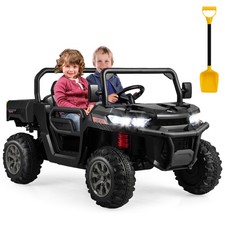 24V Kids Ride On Dump Truck 2-Seater Electric Truck w/ Remote Control Black