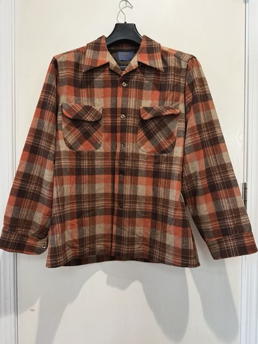 Pendleton Vintage 60’ 100% Virgin Wool Board Shirt Plaid Flannel Jacket Men’s L
