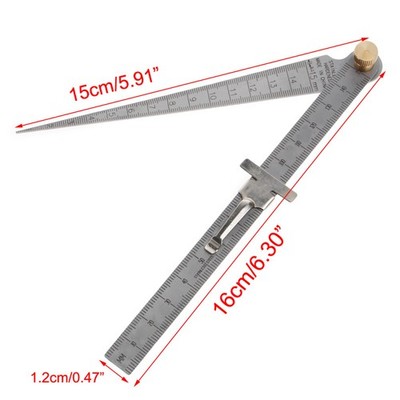 Welding Taper Feeler Bore Gauge Gage Stainless Steel Depth Ruler Hole Inspection