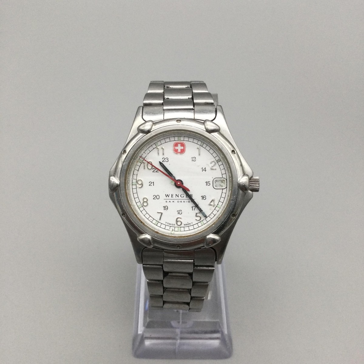 Wenger Swiss Army SAK Mens Watch 35mm Stainless Date NON WORKING