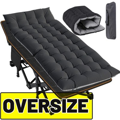 UrGROWA Oversized XXL Folding Camping Cot with Mattress,PortableTravel Camp Cots