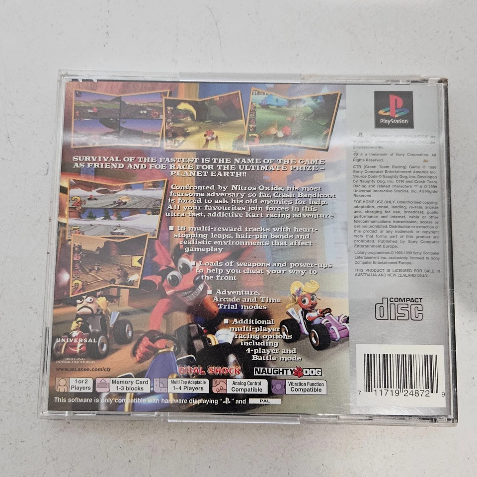 Crash Team Racing – PlayStation 1 Platinum – Complete - Tested – Retro Classic - Image 2 of 4