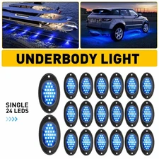 20Pcs Blue LED Rock Light Pods Underbody Glow Lamp Offroad SUV Pickup Truck UTV