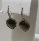 ELLEN TRACY Matte Gold Tone Tiger’s Eye Moonglow Acrylic Dangle Earrings 1-1/8” — photo 3