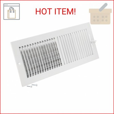 EZ-FLO 16 x 6 Inch (Duct Opening) Air Vent Cover for Wall or Ceiling, Two-Way Ve