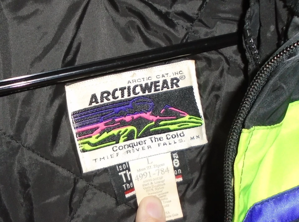 Chaqueta de moto de nieve vintage Team Arctic Wear Cat Thinsulate Racing talla grande Foto 3 de 3