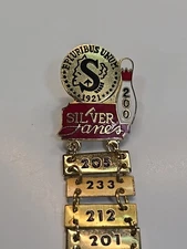 Silver Lanes 200+ Game Bowling Recognition Award Pin Dangling Scores