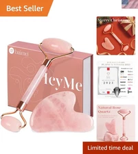 Cooling Rose Quartz Jade Roller & Gua Sha for Lifting Skin – Ideal for All Ages