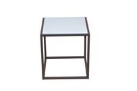 Beistelltisch 2994, Mit GläNzender Mdf-Platte, Braun / Weiß