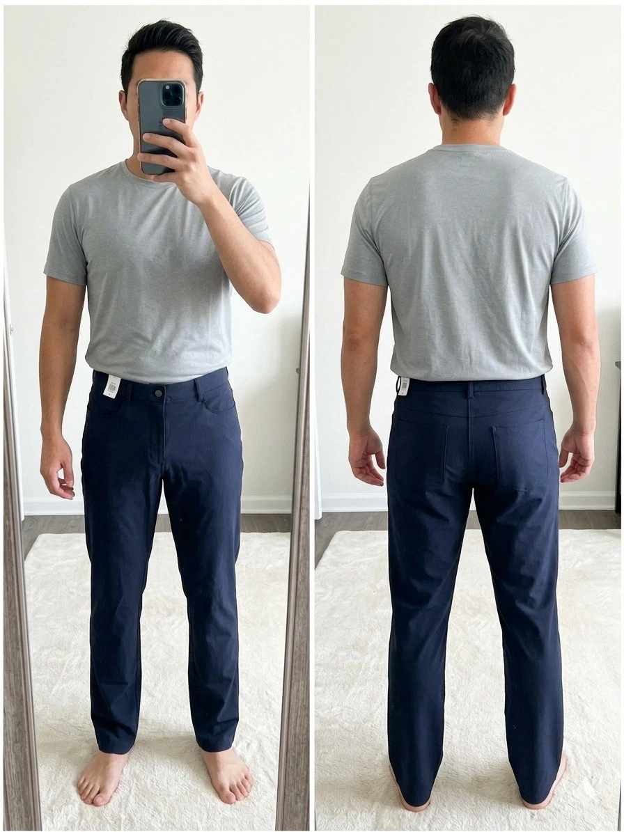 NWT Old Navy Active Tech Hybrid Pants Mens 36x30 Blue Slim 4-Way Stretch
