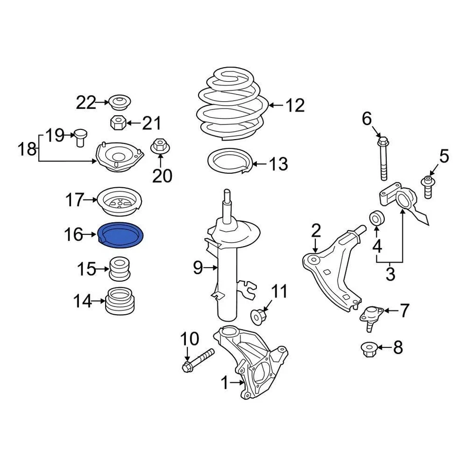 For Mini Cooper 2002-2015 Mini 31331128523 Front Upper Coil Spring Insulator Foto 2 de 4