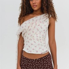  243 NWOT For Love And Lemons  Harper  Draped Corset Top in Pink Rose Sz XS