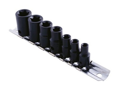 7 Stück Impact Star Steckschlüsselsatz 3/8''D, 1/4''D Laser 0897