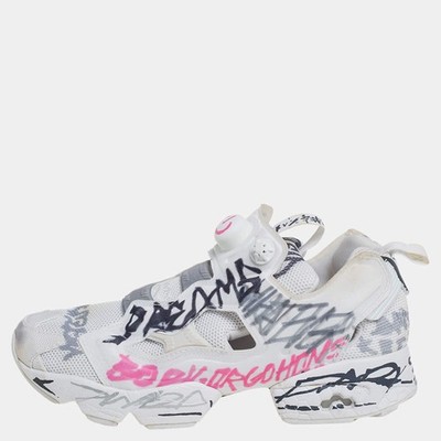 Vetements x Reebok White Doodle Print Fabric And Mesh Instapump