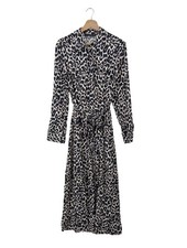 HALLHUBER Hemdblusenkleid Damen Kleid Gr. DE 36 schwarz-weiß-bronzefarben