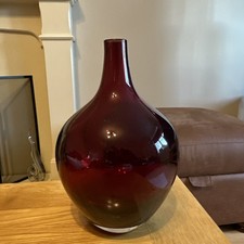 Vaso in vetro rosso traslucido stile pera scandinavo alto 21 cm 