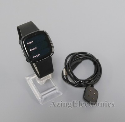 Fitbit Versa 4 Fitness Smartwatch FB523BKBK-US Graphite Aluminum / Black Large