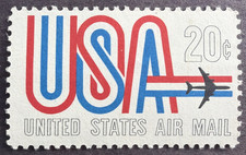 US 1968 Scott # C75 MNH Air Post Stamp USA & Jet 20¢