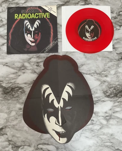 1979 KISS Gene Simmons Radioactive 7” Red Vinyl CAN-134 Limited Edition w/ Mask