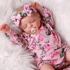 Reborn Baby Dolls Sleeping Realistic Newborn Soft Full Body 20 Inch Waterproof .