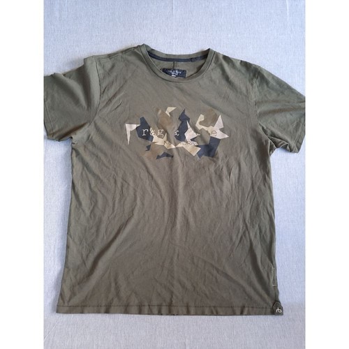 Rag & Bone New York Mens Large brown Art Logo Graphic Roundneck Pullover T-Shirt
