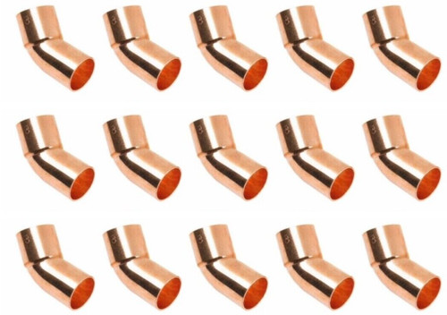 (lots of 15) 3/4" 45° degree Street Copper Elbow Fitting (FTG x C)