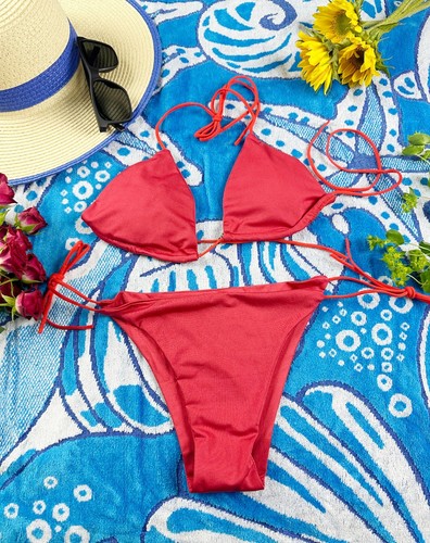 Nuovo Sexy Mini Bikini Lucido Donna Brasiliano G-String Set Tanga Costumi da Bagno - Foto 15 di 26