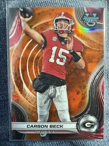 Carson Beck 2024 Bowman Best U Orange SP Refractor /25 #4 Georgia Mint 🔥🏈💎