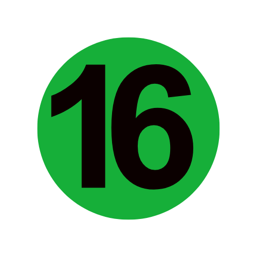 Inventory Control Number 16 Stickers | 2" Round | Self Adhesive | 500 Labels - Picture 1 of 3
