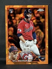 2023 WILL BRENNAN TOPPS CHROME ORANGE SAPPHIRE RC /25 (GUARDIANS)