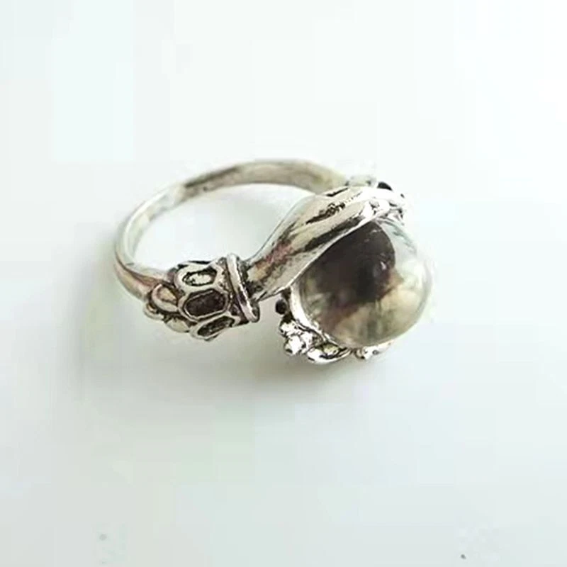 New Retro Ring Crystal Ball Encircling Beads Open Finger Jewelry Women - Image 4 of 4