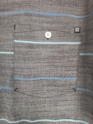 Ocean Current Long Sleeve Button Down shirt Mens L Gray Stripe - Picture 4 of 6