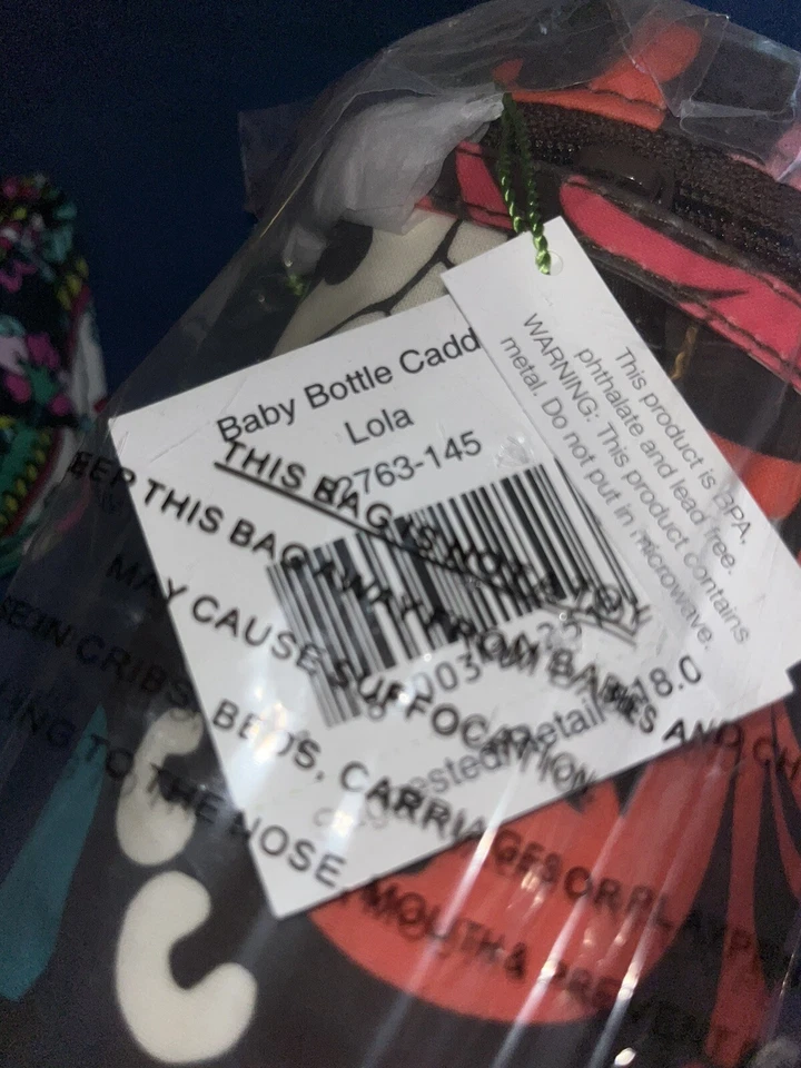 Carrito biberón vintage Vera Bradley Lola y chupete cápsula pétalo cachemira 2015 Foto 3 de 4