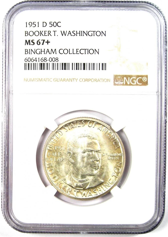 1951-D BTW Booker T Washington Half Dollar 50C - NGC MS67+ Plus - $4,250 Value - Image 2 of 4