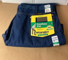 Wrangler Men's Cowboy Cut Slim Fit Indigo Jeans 936PWD 40X30  -New with Tags