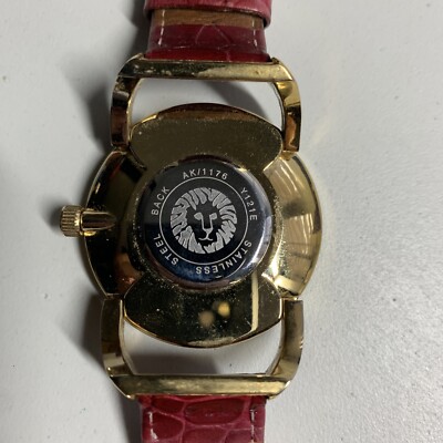 Anne Klein AK1178 Women's 37 mm Red Leather Band Gold Tone Anne Klein AK1178 Women's 37 mm Red Leather Band Gold Tone
