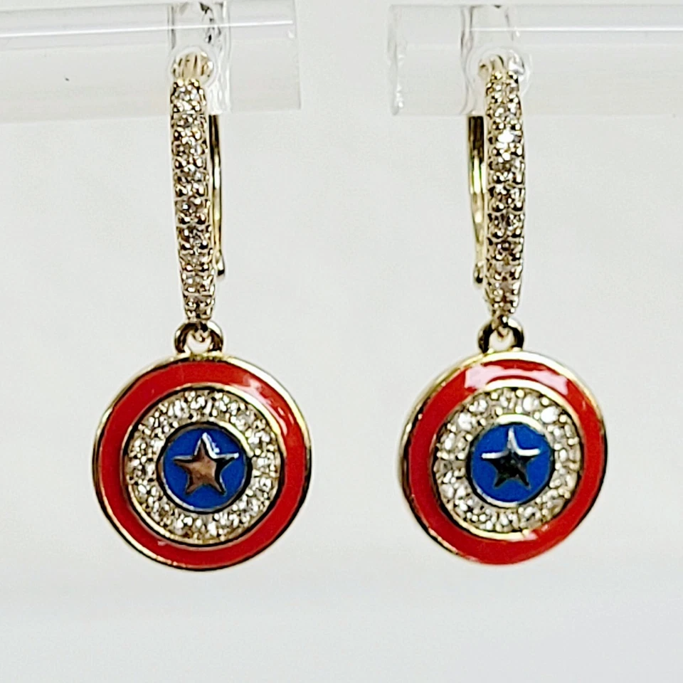 全新! 难以找到美国队长小饰品小吊坠耳环软骨穿孔 — 第 2/2 张图片