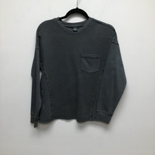 Wild Fable Womens Pullover Sweatshirt Dark Gray Long Sleeve Crew Pocket XS New