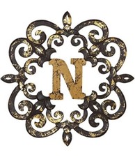 Letter N Deco 47th and Main Distressed Wooden Monogram Letter Wall Art Decor 16  