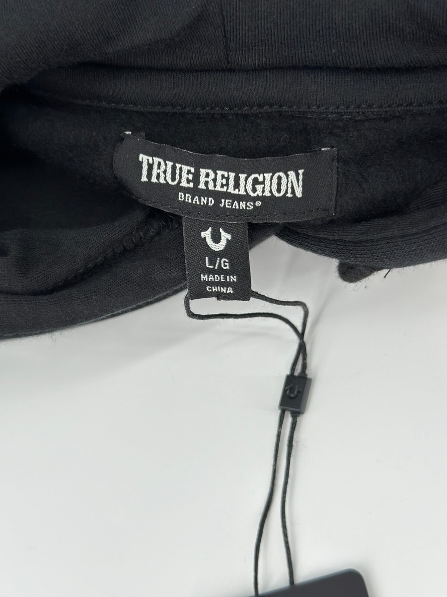 True Religion Hoodie Mens Large Brand Jeans Jet Black Blue True Religion Hoodie Mens Large Brand Jeans Jet Black Blue