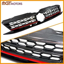 Front Bumper Grille Red Trim Grill For 2015 2016 2017 2018 VW Volkswagen Jetta