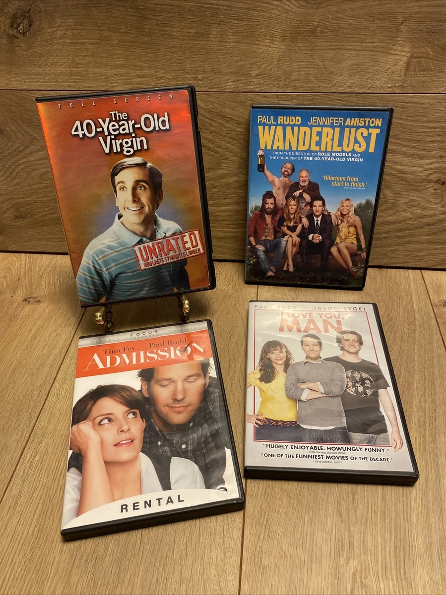 4 dvd Movie Lot With Paul Rudd Admission I Love You Man Wanderlust 40 YO  Virgin | eBay