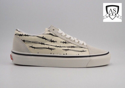 Vans OLD SKOOL 36 DX Anaheim Factory Barbed Wire Shoes White Men's Size US 8