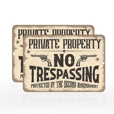 2 Pack Private Property Sign No Trespassing Sign Rust Free Aluminum Sign 8X12