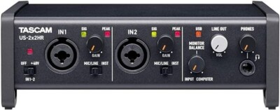 TASCAM US-2×2 TASCAM US-2X2HR 2Mic, 2IN/2OUT 24bit/192kHz High Resolution USB